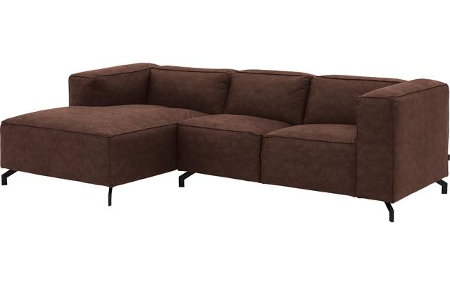 Goossens loungebank calvin bruin micro leer - 8181170-631-02-gespiegeld