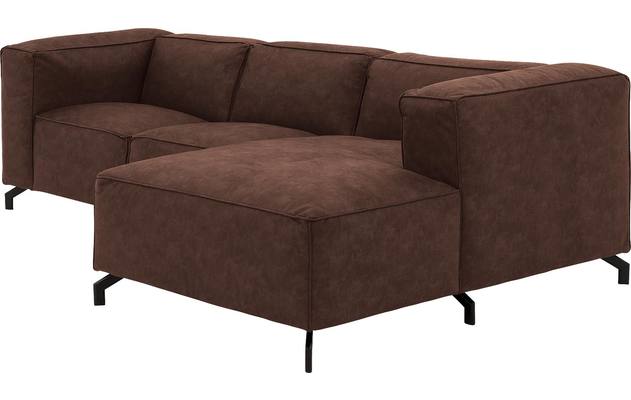 Goossens loungebank calvin bruin micro leer - 8181170-631-03