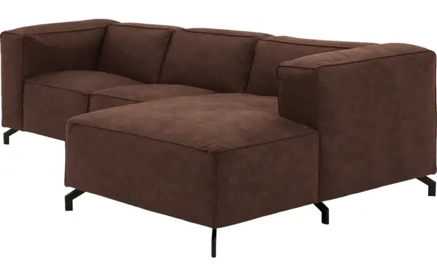 Goossens loungebank calvin bruin micro leer - 8181170-631-03