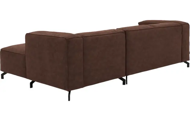 Goossens loungebank calvin bruin micro leer - 8181170-631-04