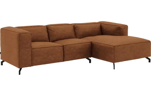 Goossens loungebank calvin bruin micro leer - 8181170-633-02
