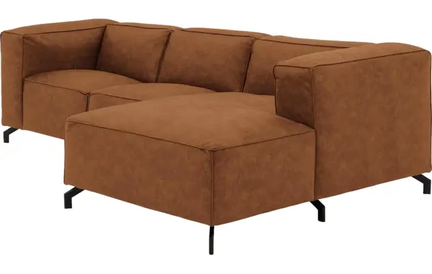Goossens loungebank calvin bruin micro leer - 8181170-633-03