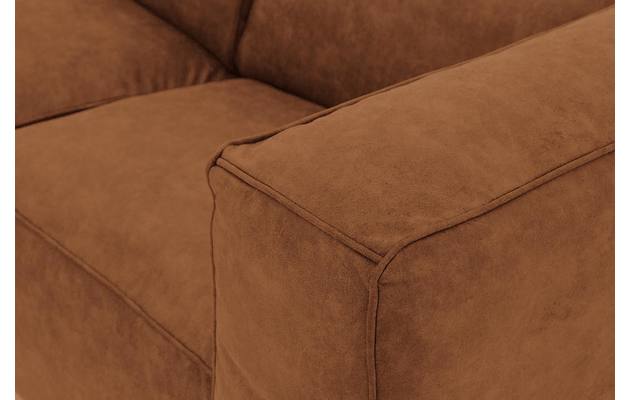 Goossens loungebank calvin bruin micro leer - 8181170-633-09-gespiegeld