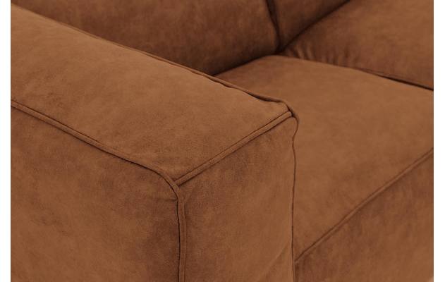 Goossens loungebank calvin bruin micro leer - 8181170-633-09