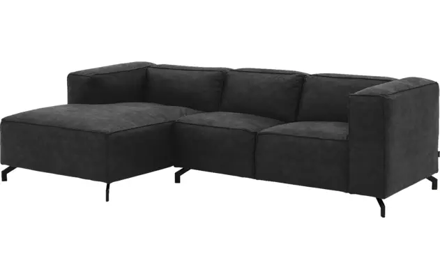 Goossens loungebank calvin grijs micro leer - 8181170-634-02-gespiegeld