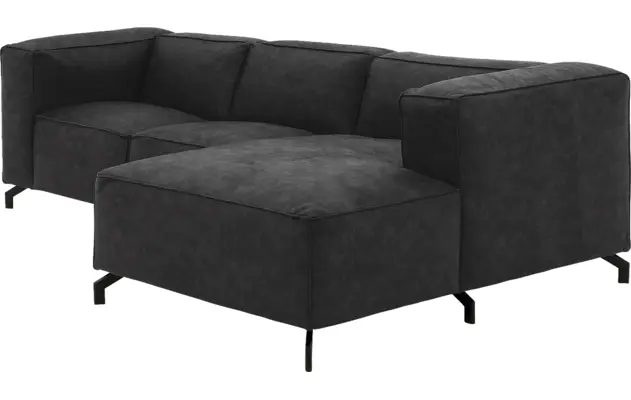Goossens loungebank calvin grijs micro leer - 8181170-634-03