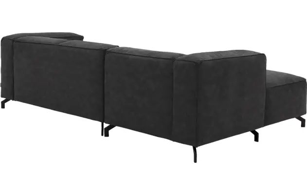 Goossens loungebank calvin grijs micro leer - 8181170-634-04-gespiegeld