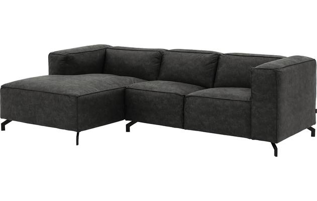 Goossens loungebank calvin grijs micro leer - 8181170-635-02-gespiegeld