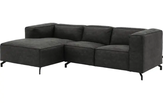 Goossens loungebank calvin grijs micro leer - 8181170-635-02-gespiegeld
