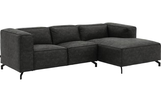 Goossens loungebank calvin grijs micro leer - 8181170-635-02