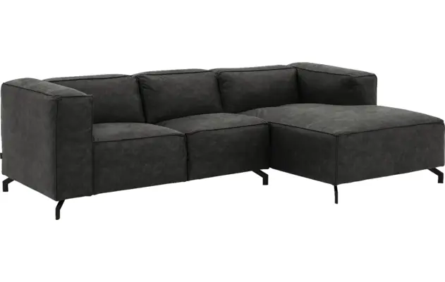 Goossens loungebank calvin grijs micro leer - 8181170-635-02