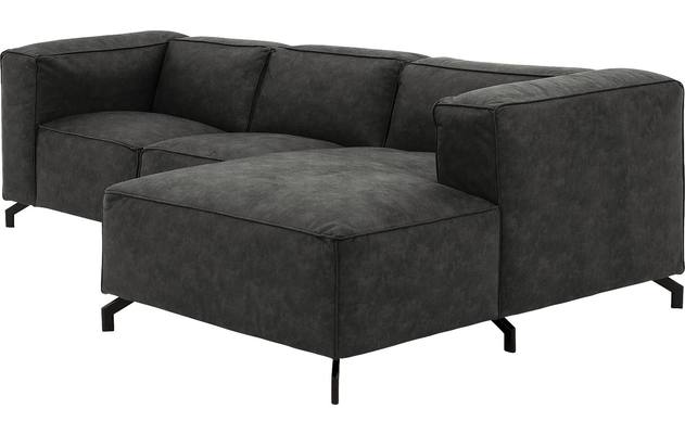 Goossens loungebank calvin grijs micro leer - 8181170-635-03