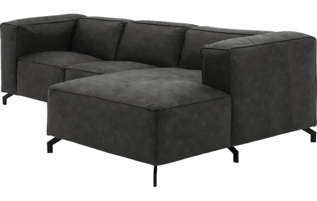 Goossens loungebank calvin grijs micro leer - 8181170-635-03
