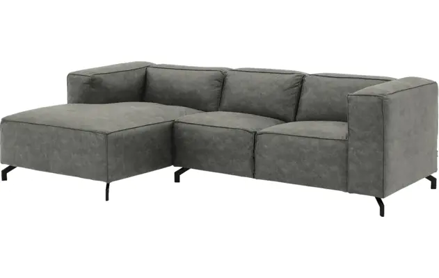 Goossens loungebank calvin grijs micro leer - 8181170-636-02-gespiegeld