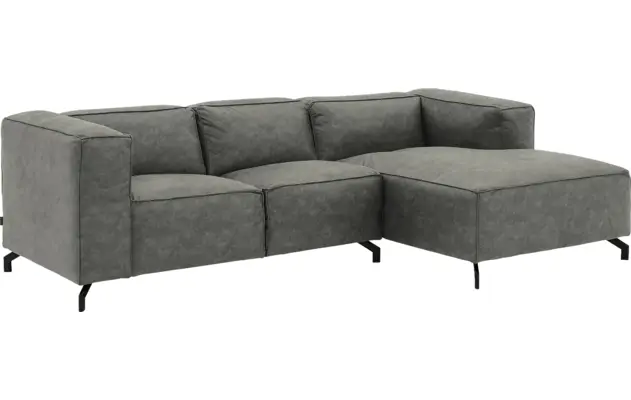Goossens loungebank calvin grijs micro leer - 8181170-636-02