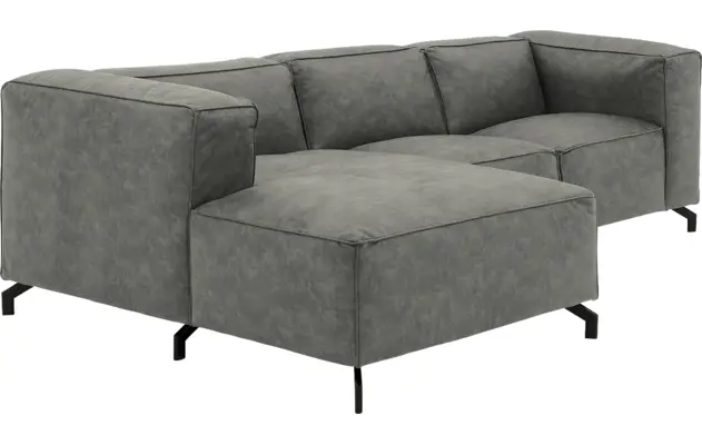 Goossens loungebank calvin grijs micro leer - 8181170-636-03-gespiegeld