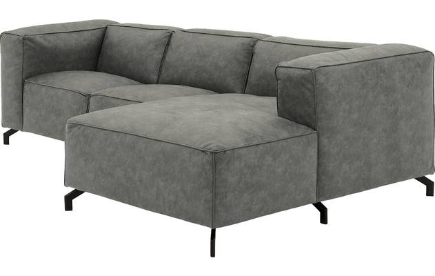 Goossens loungebank calvin grijs micro leer - 8181170-636-03