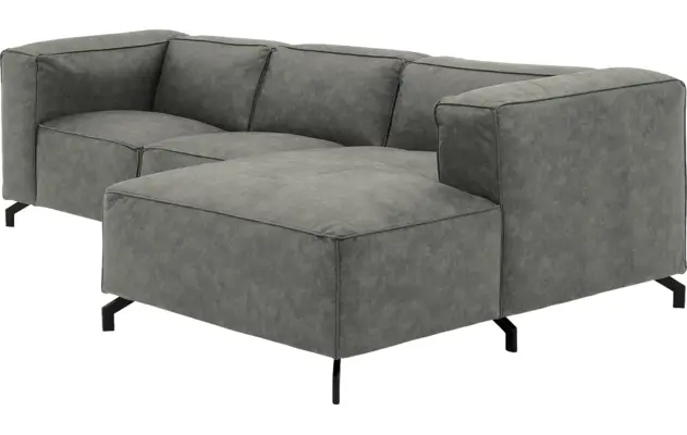 Goossens loungebank calvin grijs micro leer - 8181170-636-03