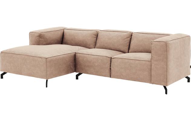 Goossens loungebank calvin beige micro leer - 8181170-637-02-gespiegeld
