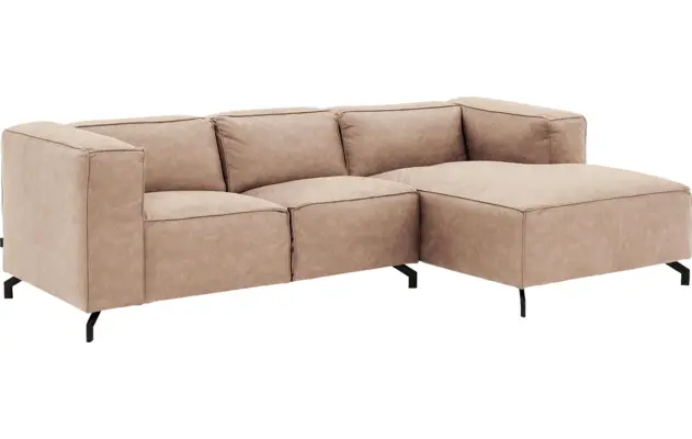 Goossens loungebank calvin beige micro leer - 8181170-637-02