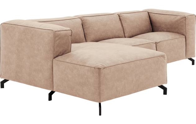 Goossens loungebank calvin beige micro leer - 8181170-637-03-gespiegeld