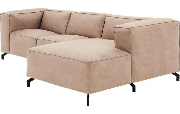 Goossens loungebank calvin beige micro leer - 8181170-637-03
