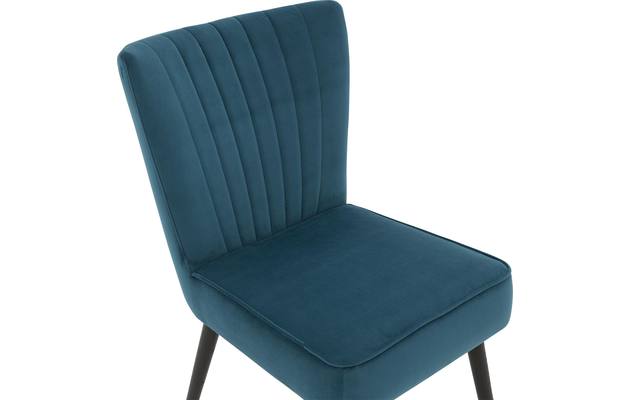 Goossens eetkamerstoel rob blauw stof - 8181186-07