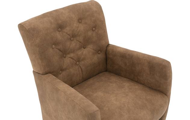 Goossens eetkamerstoel oliver bruin microvezel - 8181410-05
