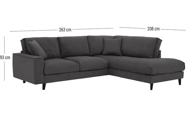 Goossens hoekbank jonas grijs stof - 8181633-1456-04-afmetingen