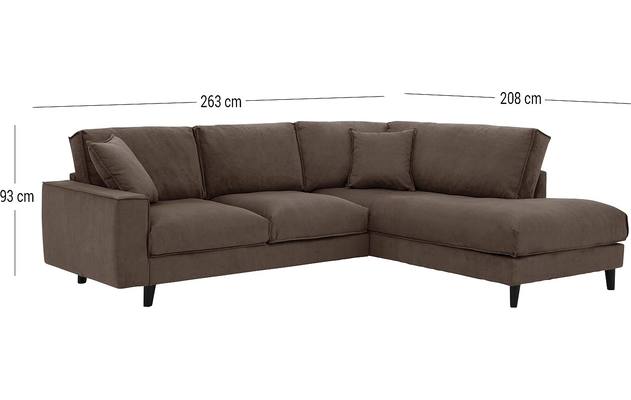 Goossens hoekbank jonas grijs stof - 8181633-1458-04-afmetingen