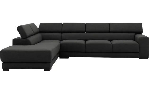 Goossens hoekbank nora grijs stof - 8190040-204-02
