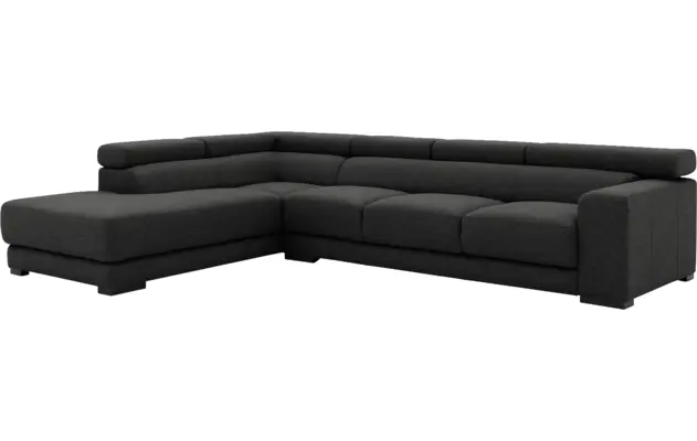 Goossens hoekbank nora grijs stof - 8190040-204-04