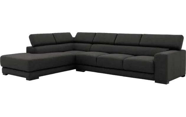 Goossens hoekbank nora grijs stof - 8190040-205-03