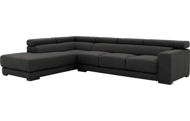 Goossens hoekbank nora grijs stof - 8190040-205-04