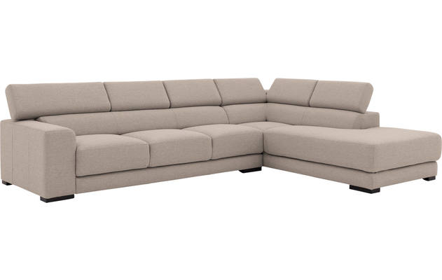 Goossens hoekbank nora beige stof - 8190040-209-03-gespiegeld