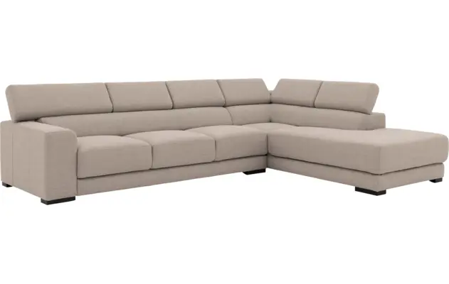 Goossens hoekbank nora beige stof - 8190040-209-03-gespiegeld