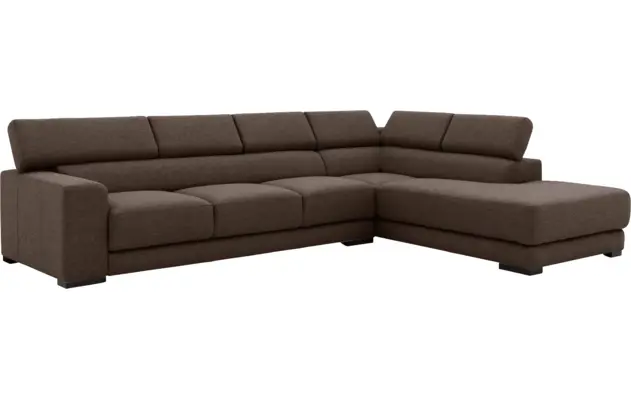 Goossens hoekbank nora bruin stof - 8190040-211-03-gespiegeld