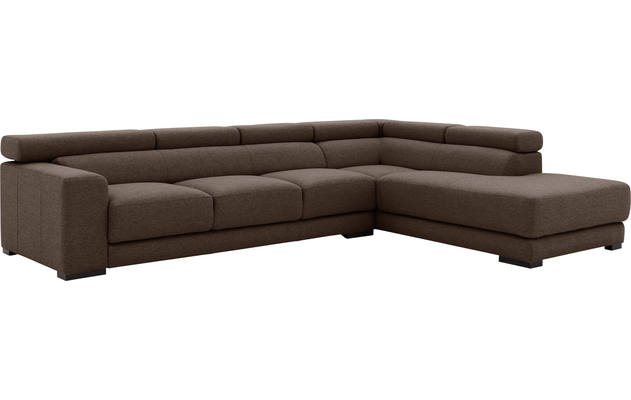 Goossens hoekbank nora bruin stof - 8190040-211-04-gespiegeld