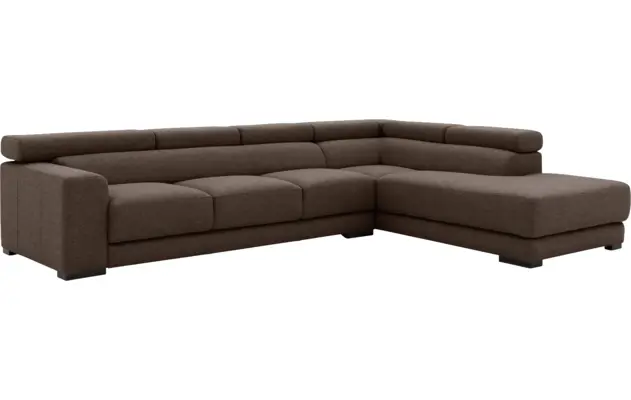 Goossens hoekbank nora bruin stof - 8190040-211-04-gespiegeld