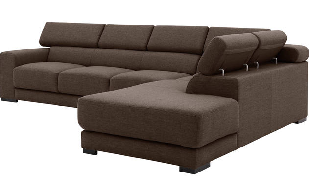 Goossens hoekbank nora bruin stof - 8190040-211-05-gespiegeld