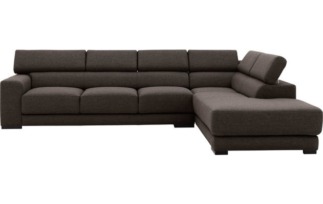 Goossens hoekbank nora bruin stof - 8190040-213-02-gespiegeld