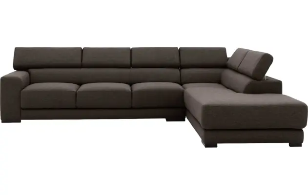 Goossens hoekbank nora bruin stof - 8190040-213-02-gespiegeld