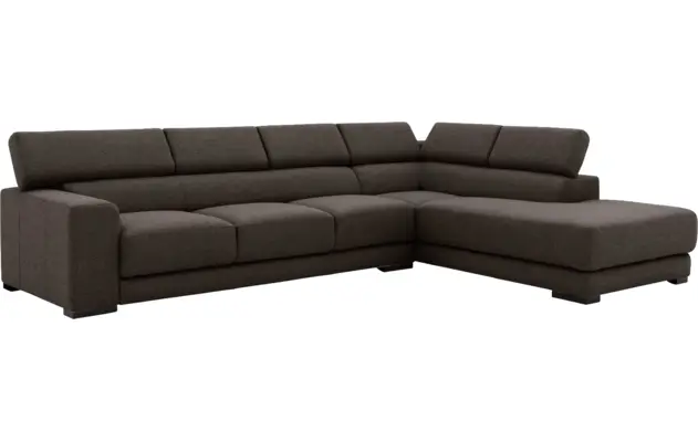 Goossens hoekbank nora bruin stof - 8190040-213-03-gespiegeld