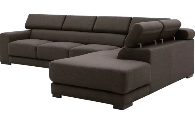 Goossens hoekbank nora bruin stof - 8190040-213-05-gespiegeld