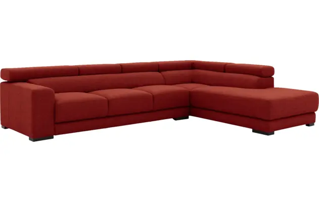 Goossens hoekbank nora rood stof - 8190040-216-04-gespiegeld