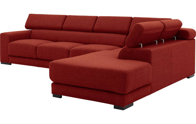Goossens hoekbank nora rood stof - 8190040-216-05-gespiegeld
