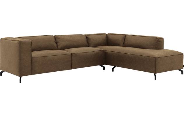 Goossens hoekbank calvin groen micro leer - 8190066-626-02-gespiegeld
