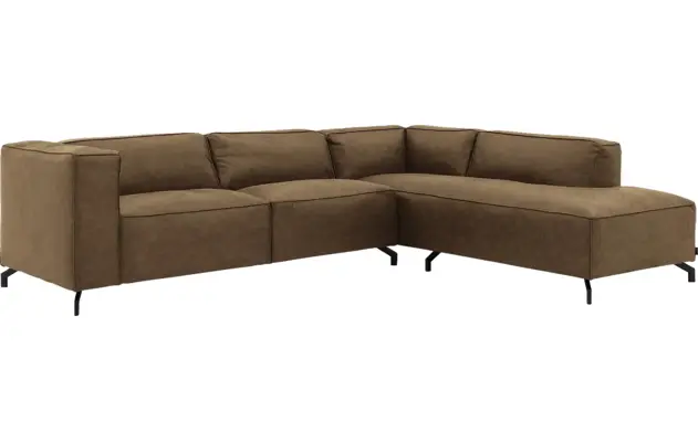 Goossens hoekbank calvin groen micro leer - 8190066-626-02-gespiegeld