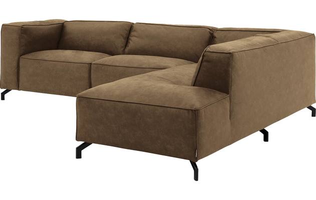 Goossens hoekbank calvin groen micro leer - 8190066-626-03-gespiegeld