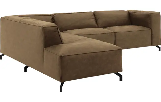 Goossens hoekbank calvin groen micro leer - 8190066-626-03